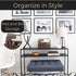 BLU MONACO Brown Wood Mail Organizer with Drawer and Pen Holder, Desk Sorter for Bills and Kitchen Storage