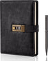 WEMATE Diary with Lock, A5 PU Leather Journal with Lock 240 Pages,