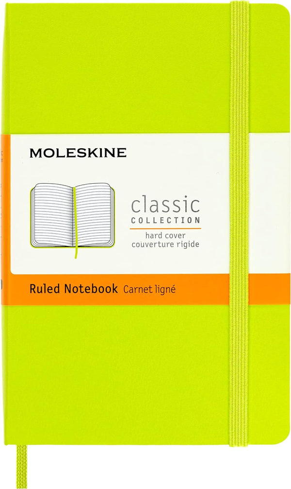 Moleskine Classic Notebook, Hard Cover, Pocket, Ruled/Lined, Lemon Green, 192 Pages