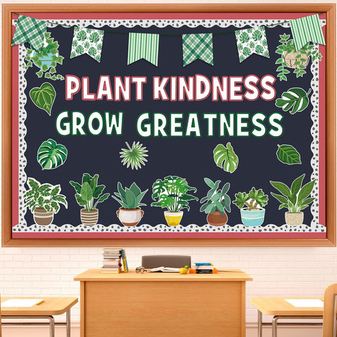 Qilery 50 Pcs Plant Bulletin Board Decoration Kindness Grow Greatness Cutouts for Elementary Classroom Decor