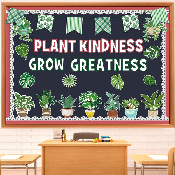 Qilery 50 Pcs Plant Bulletin Board Decoration Kindness Grow Greatness Cutouts for Elementary Classroom Decor