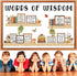 Set, Qilery Bookshelf Bulletin Board Motivational Words of Wisdom Cutouts for Classroom Decor, Rustic Boho Library