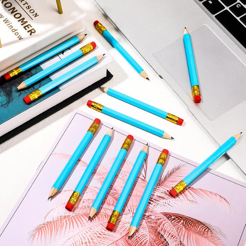 Zonon 48 Pieces Golf Pencils with Eraser, Mini Short Pencils for Kids Bridal Shower School Office Writing Drawing