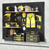 Peg Board, 6PCS Heavy Duty Metal Pegboard Wall Organizer with Frame, Black Pegboard for Garage, Craft Room Organization