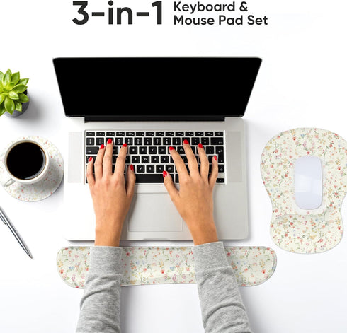 Set Set KM-39 Wrist Rest Support for Mouse Pad Keyboard Circle Coaster Gaming Mouse Pad Ergonomic Gel Memory Foam
