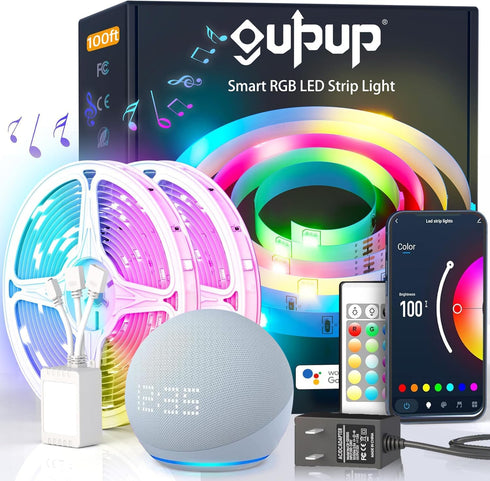 GUPUP Smart WiFi Led Lights 100 ft, Compatible with Alexa and Google