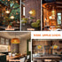 Puanticn 16.4 E26 E27 Bulb Vintage Brass Plug in Pendant Light Fixture, Ft Black Thicken Round Cable Hanging Lamp Kit