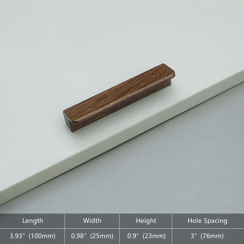 3" (3" Walnut Wood Drawer Pull Handle Rustic Dresser Knob Pulls Kitchen Cabinet Pull Hardware Hole Centers)