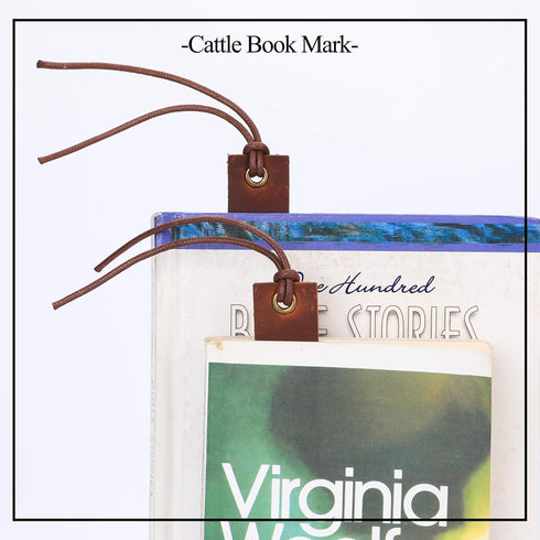 Genuine Leather Bookmarks with Tassel, Handmade Page Markers for Reading, Perfect Gift for Readers (5 Pack Umber)