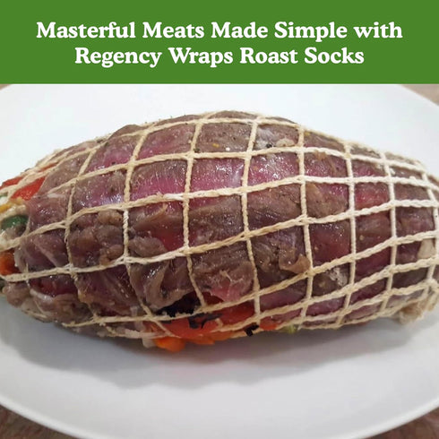 Regency Wraps Roast Sock - Elasticized Twine Tube for Forming Meat, Pack of 2, Perfect for Holidays