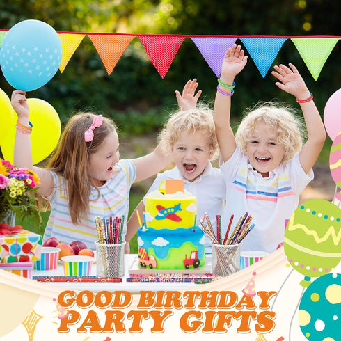 Sabary 48 Pcs Happy Birthday Pencils and Rubber Bracelets Set, Birthday Party Favors