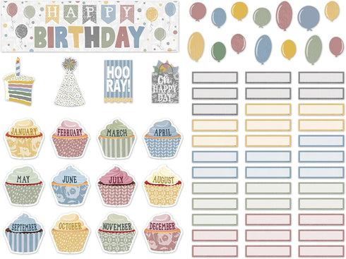 Teacher Created Resources Classroom Cottage Happy Birthday Mini Bulletin Board (TCR7176) by Teacher Created Resources