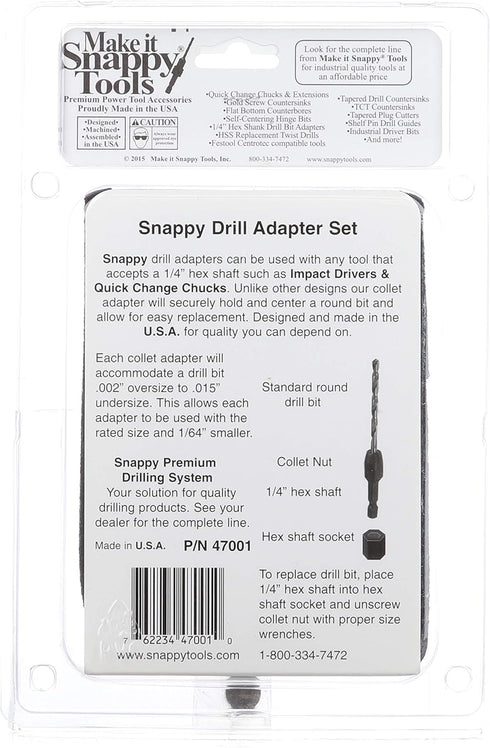 Make it Snappy Tools 7 Piece Drill Bit Adapter Set in Belt Clip Pouch #47001