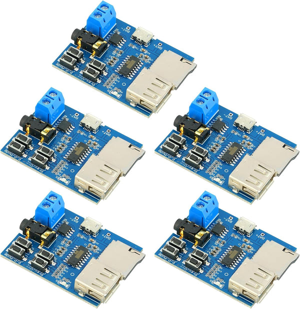 MTDELE 5Pcs Small Amplifier TF Card U Disk Play MP3 Decoder Player Module