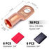 Wirefy 2/0 Gauge 3/8" Wire Lugs - Copper Cable Lugs - Battery Wire Connectors - Ring Terminals - Crimp Battery Cable Ends - 10 PCS