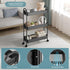 ZXICEU 3-Tier Slim Rolling Cart, Metal Frame Utility Rolling Narrow Storage Cart with Handle Kitchen Storage Organizer