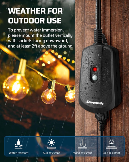 2 15 100 DEWENWILS Remote Control Outlet with Wireless Remotes, Weatherproof Remote Control Light Switch, amp Heavy