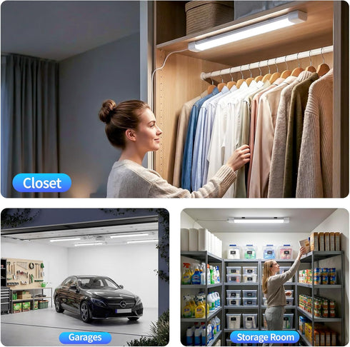 5000k, 16W Closet Airand LED Ceiling Light Fixture with Plug Triproof LED Tube Light Linkable Lights for Workbench