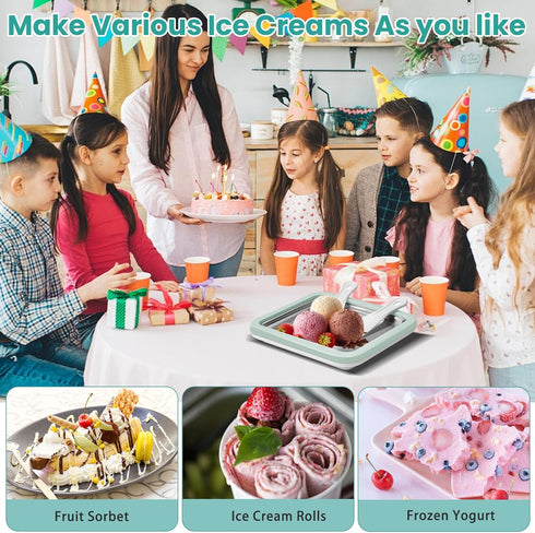 Rolled Ice Cream Maker, Homemade Ice Cream Maker, Homemade DIY Ice Cream, Smoothies, Yogurt Rolls, Food grade stainless