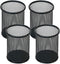 Pen Holder Mesh Pencil Holder, Metal Cup Organizer for Desk Office, Black, 4 Pack