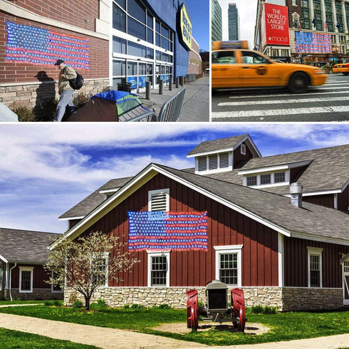 420 4th realization American Advanced Flag Lights, LED Solar String Lights, Waterproof Led Flag Net Light of The United