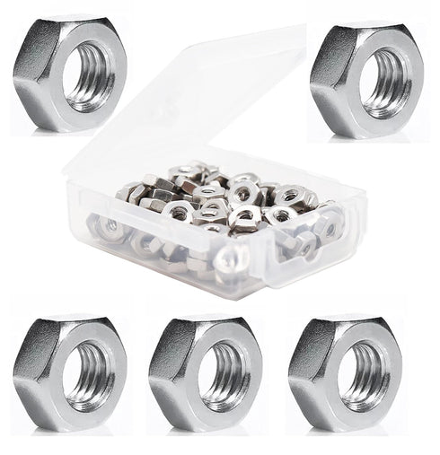 binifiMux 100pcs 4-40 Hex Nuts, Lock Nuts 304 Stainless Steel