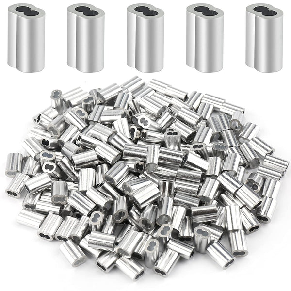 200 Pcs Aluminum Crimping Loop Sleeve 1/16", Cable Ferrule Wire Rope Sleeves for Loop Sleeve (200 Pcs)