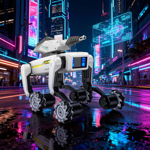 2 Packs Robot Dog Shooting Turret Accessory: Water Bomb Launcher (Comes with of Water Bombs) Multiple Gameplay Modes