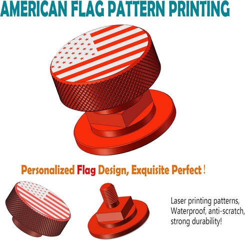 Welding Hood Helmet Pipeliner Fasteners-1Pair USA Flag Pattern Aluminum Helmet Pipeliner Headgear Replacement Parts Accessories Screws Flip Hood, Anti-Rust by KAYBOBEZK