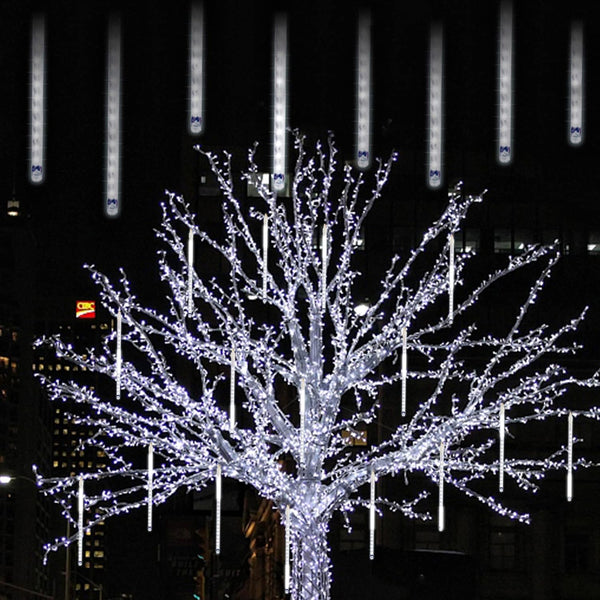 LJLNION Meteor Shower Lights, 12 Inch Outdoor Icicle Christmas Lights, 8 Tubes