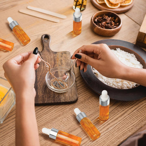 100 Pcs Mini Clear Glass Dropper Bottles Bulk with Cap for Essential Oil Tincture Sample Containers Perfume Liquid (5