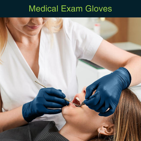 200 Count Navy Nitrile Medical Gloves X Large, - Surgical Grade Latex Free Disposable Gloves X Large Rubber Gloves