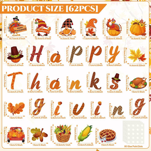 Happy Thanksgiving Classroom Bulletin Board Cutout Happy Fall Pumpkin Gnome Turkey Classroom Decorations Leaves Cutouts for Thanksgiving Autumn Harvest School Chalkboard Wall Decor Supplies by Dianelhall