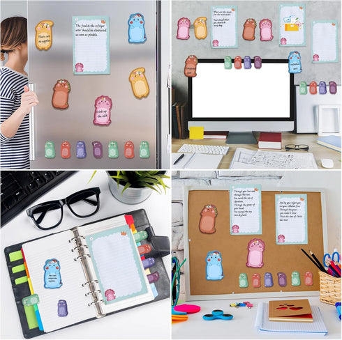 Dinosaur Sticky Notes Set - 360 Sheets Cute Cartoon Animal Dinosaur Self-Stick Memo Pads for Students, Office