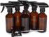 Vivaplex 6 Large 8 oz Empty Amber Glass Spray Bottles with Black Trigger Sprayers