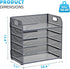 Marbrasse Paper Organizer Letter Tray, 5 Tier Mesh File Organizer with Handle for Home Office Supplies - Grey