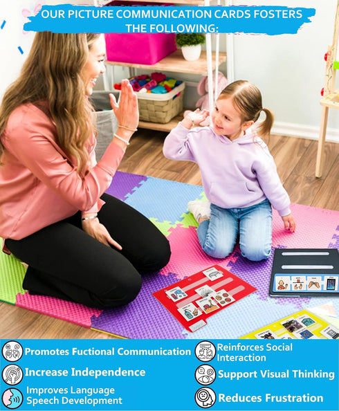 Smile4Autism 2"x2" Large Loose Visual Picture Cards, Receptive and Expressive Language, Speech Articulation Therapy
