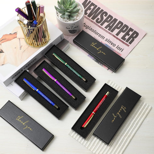 PerKoop 50 Set Employee Thank You Gift - Bulk Inspirational Ballpoint Pens with Boxes for Team Coworker Teacher