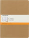 Moleskine Cahier Journal, Soft Cover, XL (7.5" x 9.5") Ruled, Kraft Brown, 120 Pages (Set of 3)