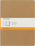 Moleskine Cahier Journal, Soft Cover, XL (7.5" x 9.5") Ruled, Kraft Brown, 120 Pages (Set of 3)