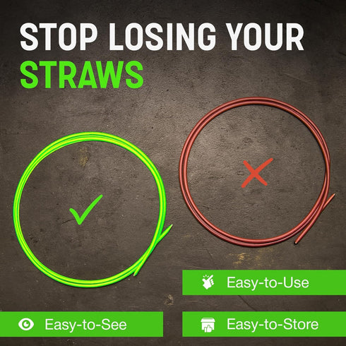 ShopStraw 50 2 Pack, FlexStraw Aerosol Can Replacement Straws, Neon Green, Universal Fit for USA-Made Spray Cans