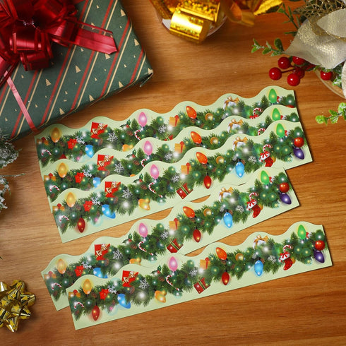 Christmas Magnetic Bulletin Board Border 24 Pcs 23.6 Ft Xmas Lights Magnet Decoration Strips for Classroom Office
