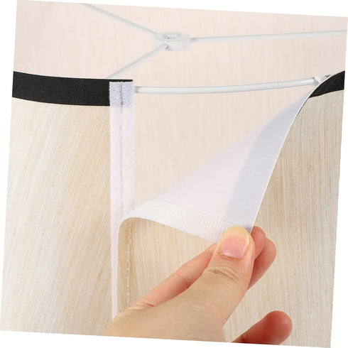HAKIDZEL Round Replacement Lamp Shade for Floor Lamp Black-edged Cloth Cover with Top and Bottom for Bedroom and Home