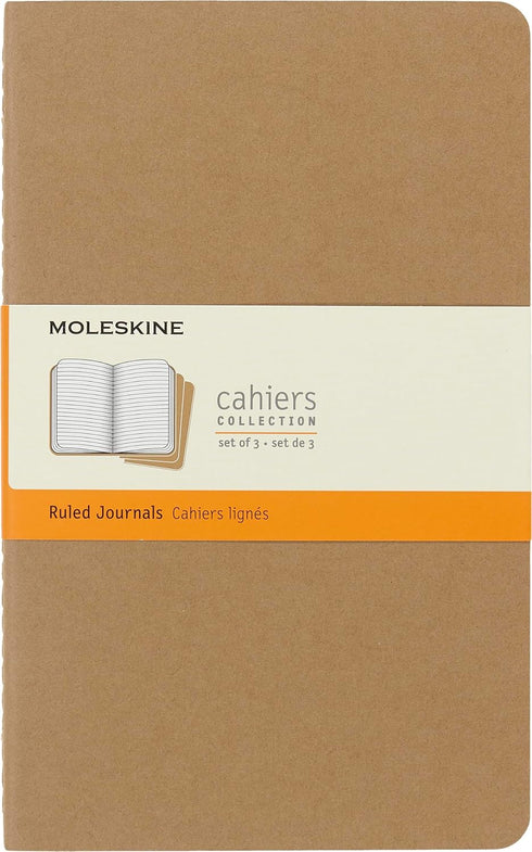 Moleskine Cahier Journal, Soft Cover, Large (5" x 8.25") Ruled/Lined, Kraft Brown, 80 Pages