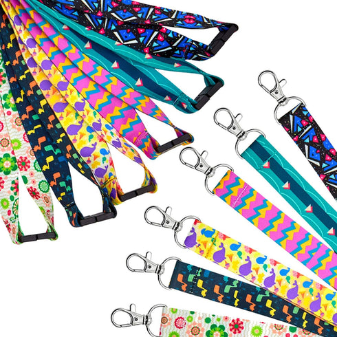 YOUOWO 6 Pack Lanyards with ID Badge Holder, Vertical for Cruise Keys, Breakaway Safety Quick Release