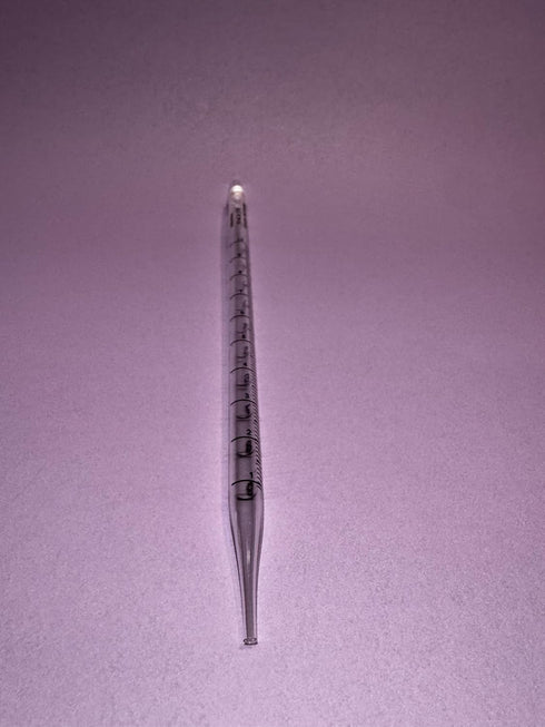 Generic 10 mL Pack 50 Serological Pipettes, Graduated, Drawn Tip, Orange Color Ring, Individually Wrapped,