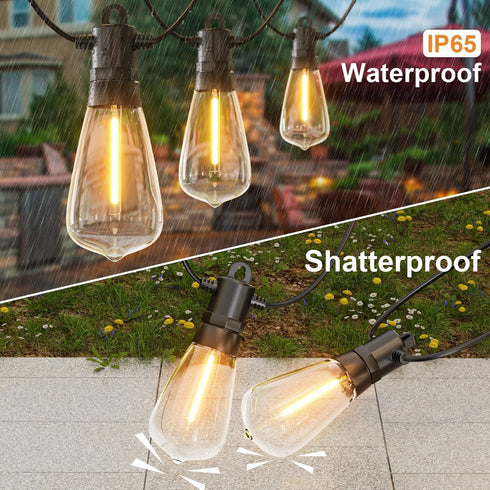 25 Pack Dimmable Edison Light Bulb Warm White 0.6 watt G40/E12 Screw Base,ST38 LED Shatterpro Bulbs for Indoor/Outdoor Courtyard String Lights by NOTOC