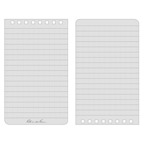 Rite in the Rain Black Cover Weatherproof Top Spiral Notebook, 3" x 5", Universal Pattern (No. 735)