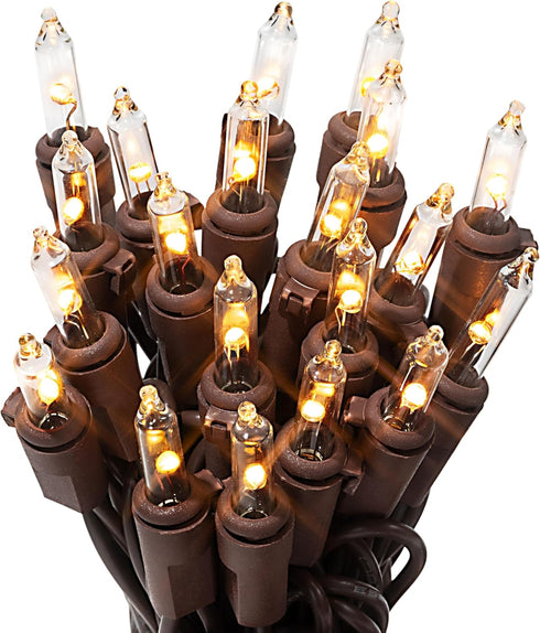 612 Vermont 20 Clear LED Christmas String Lights on Brown Wire Cord,