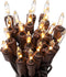 612 Vermont 20 Clear LED Christmas String Lights on Brown Wire Cord,